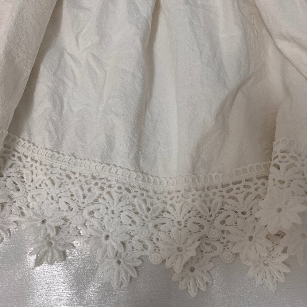 RAGA White Embroidered Floral V-Neck Mini Dress Women's M - Picture 6 of 8